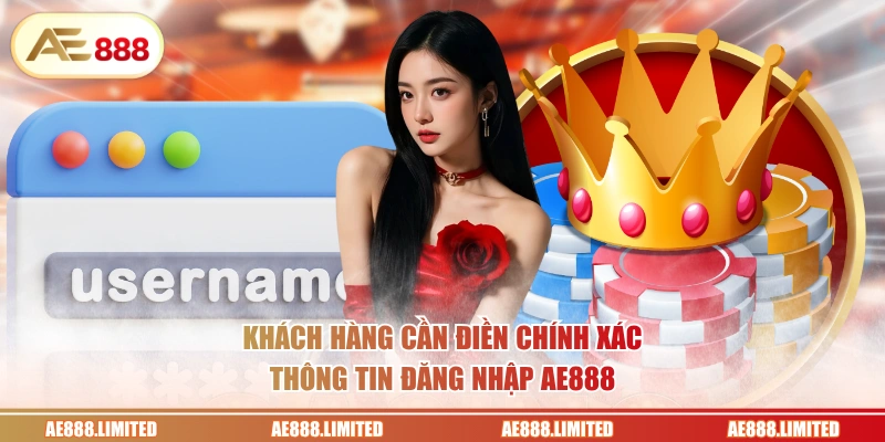 Khách hàng cần điền chính xác thông tin đăng nhập AE888
